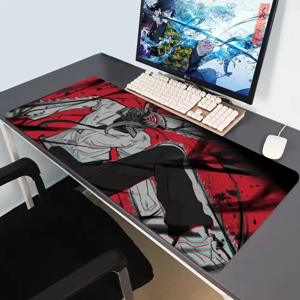 Anime Chainsaw Man Mousepad HD Printing Computer Gamers Locking Edge Non-slip Mouse Pad XXL90x40cm Keyboard PC Desk Pad