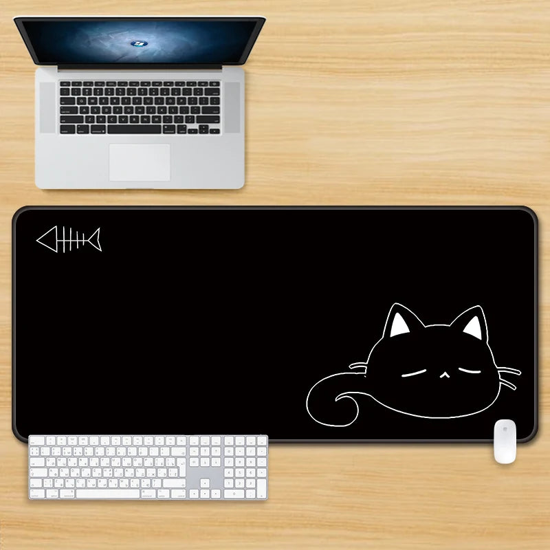 Mouse Pad Cat Kawaii Anime Xxl Desk Mat Mousepad Large Gaming Mouse Pad Computer Non-Slip Base Desk Mat for Office&Home 80X30CM