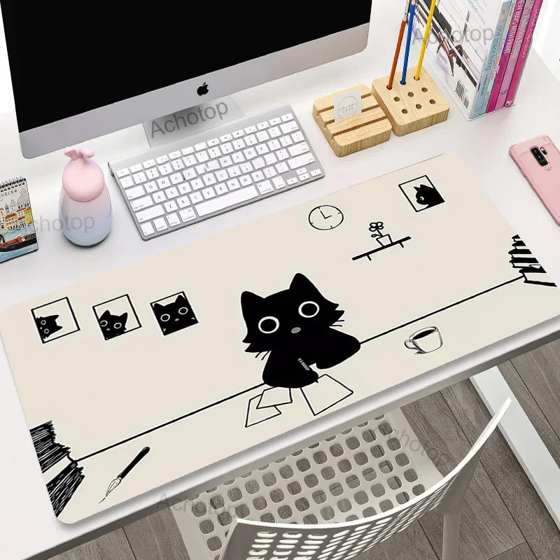 Laptop Mousepad Cute Kawaii Anime Cats Deskmat Extended Gaming Desk Mat High Quality Pink Anime Mouse Pad Gamer Keyboard