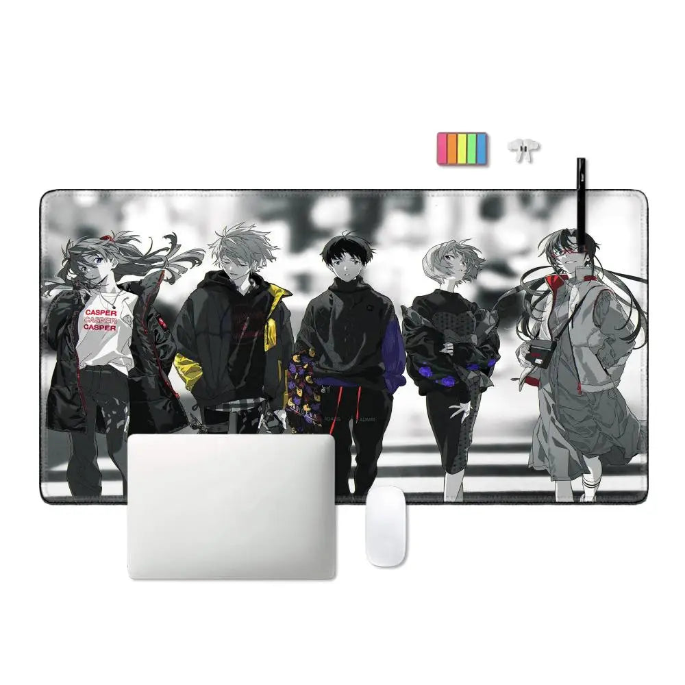 Desk Pad Anime E-Evangelions Playmat Xxl Mouse Pads Game Surface Deskmat Manga Accessories Maudpad Japanese Mat Rubber Mouseped