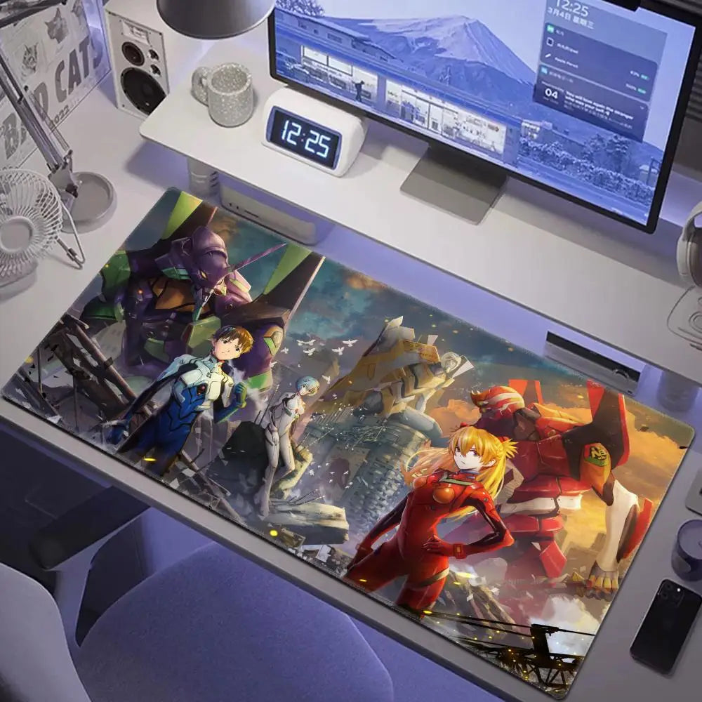 Desk Pad Anime E-Evangelions Playmat Xxl Mouse Pads Game Surface Deskmat Manga Accessories Maudpad Japanese Mat Rubber Mouseped