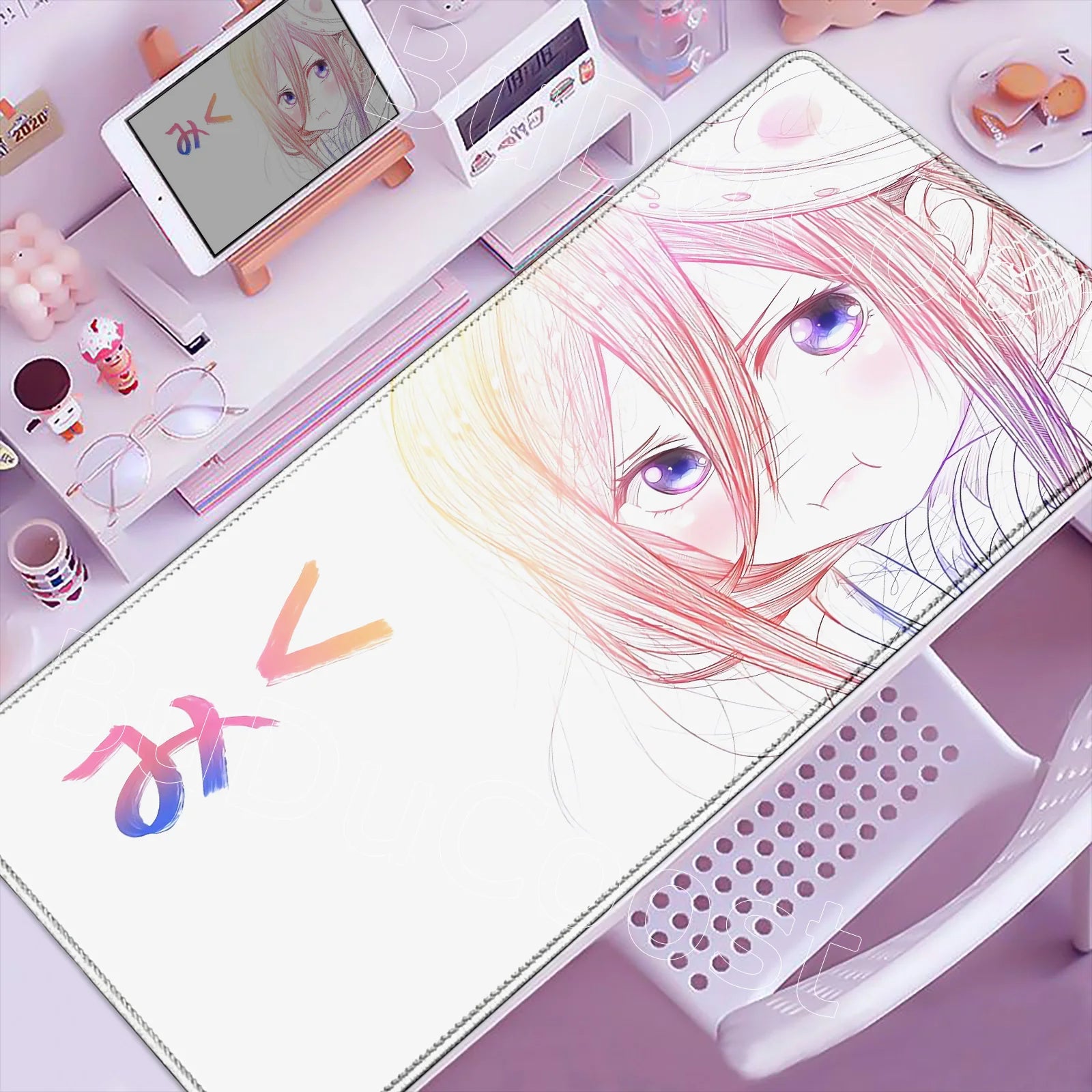 Art Line Drawing Miku Nakano/ The Quintessential Quintuplets Desk Mat