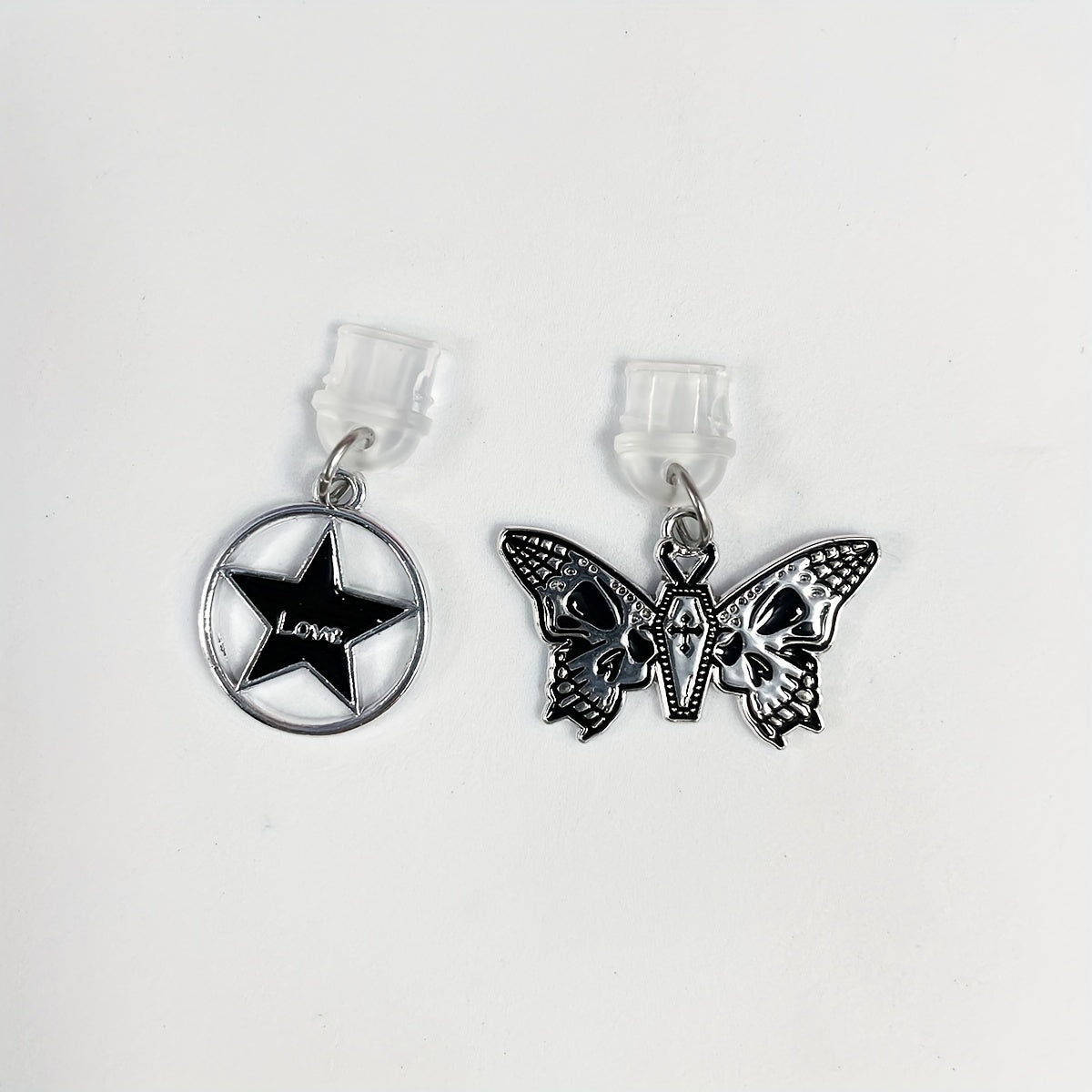 Anti-Dust Plug Charms for iPhone and Samsung - Skull Butterfly and Star Love Design- C- Ports