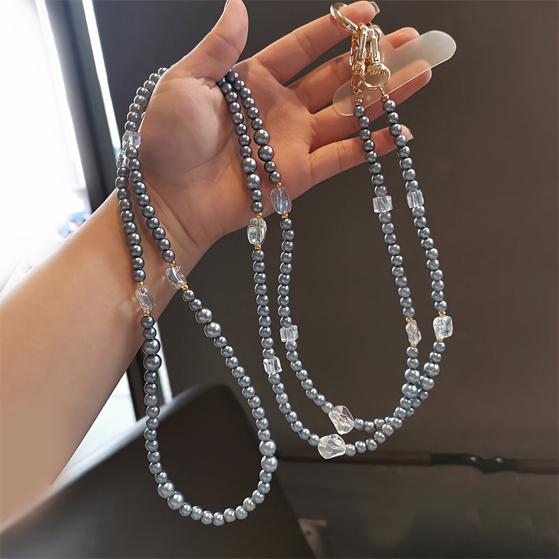 Stylish Beaded Phone Lanyard Crossbody Long Chain Necklace Strap
