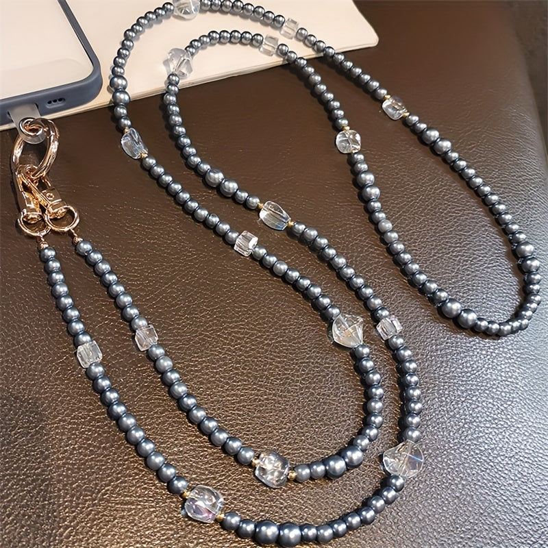 Stylish Beaded Phone Lanyard Crossbody Long Chain Necklace Strap