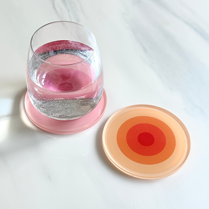 5-Piece Set of Vibrant Gradient Acrylic Coasters