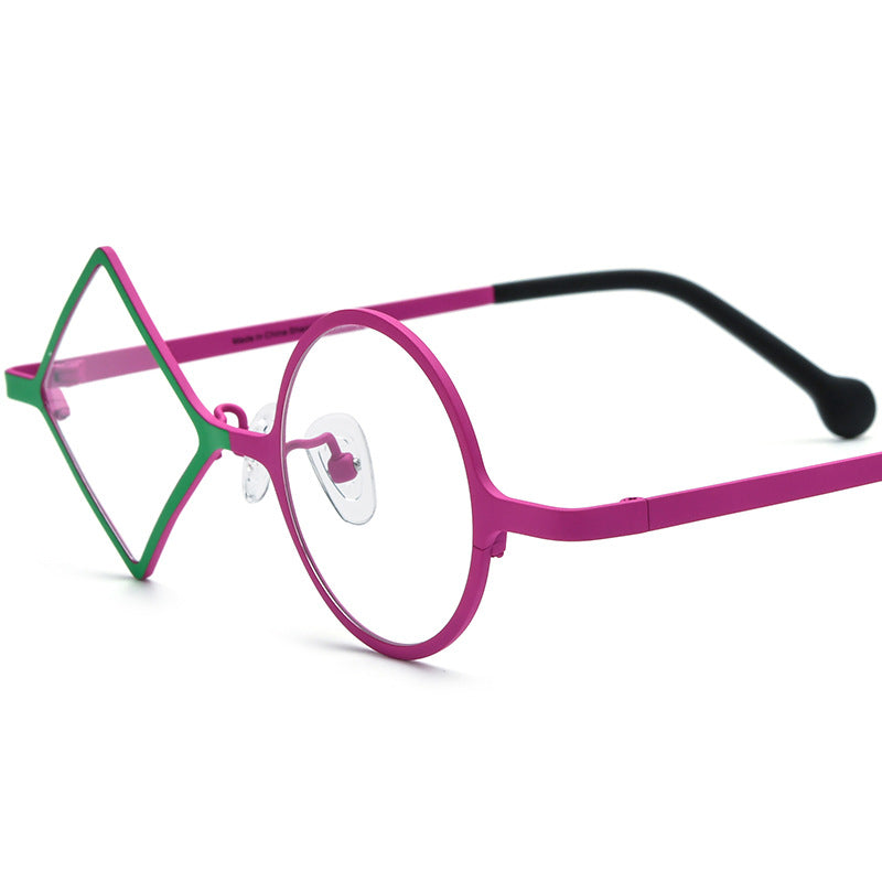 Colorful Ultra-light Pure Titanium Irregular Blue Light Blocking Glasses