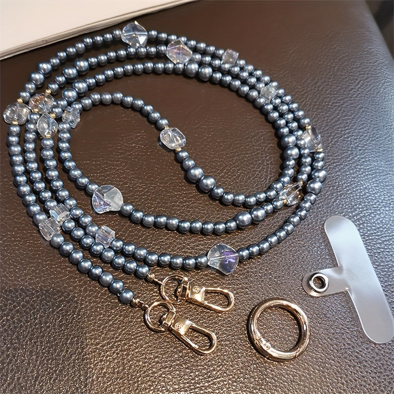 Stylish Beaded Phone Lanyard Crossbody Long Chain Necklace Strap