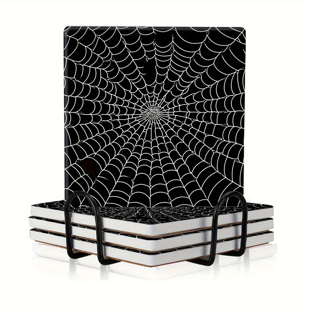 4-Piece Ceramic Spider Web Trivets