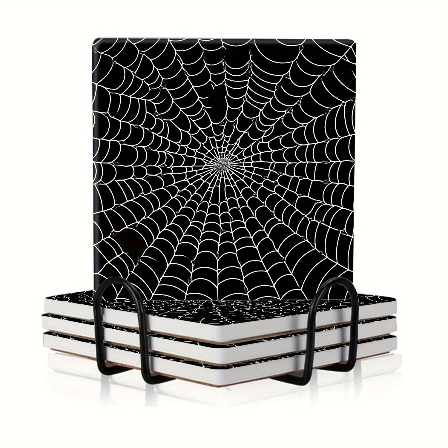 4-Piece Ceramic Spider Web Trivets
