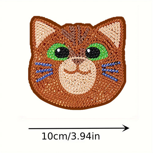 10pcs DIY Diamond Art Painting Coasters - Cute And Funny Coasters - Creative Cat Pattern Coasters