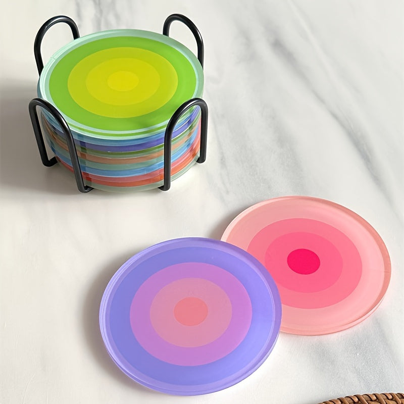 5-Piece Set of Vibrant Gradient Acrylic Coasters