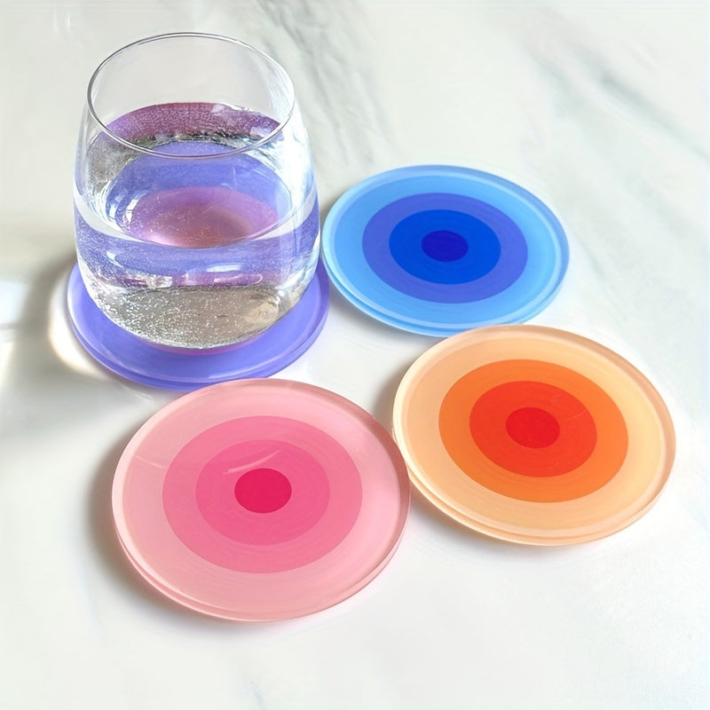 5-Piece Set of Vibrant Gradient Acrylic Coasters