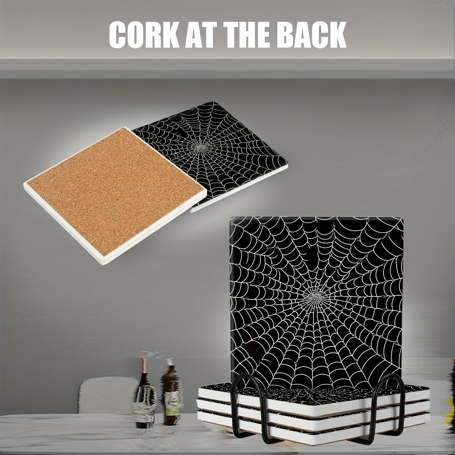 4-Piece Ceramic Spider Web Trivets